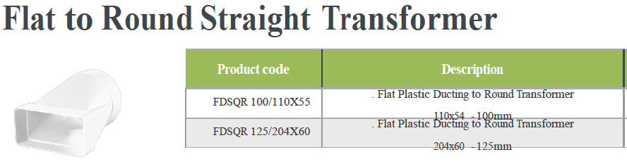 Flat to Round Straight Transformer