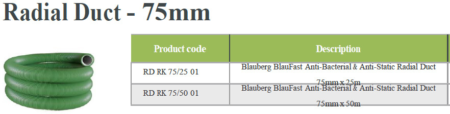 Radial Duct - 75mm