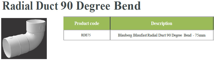 Radial Duct 90 Degree Bend