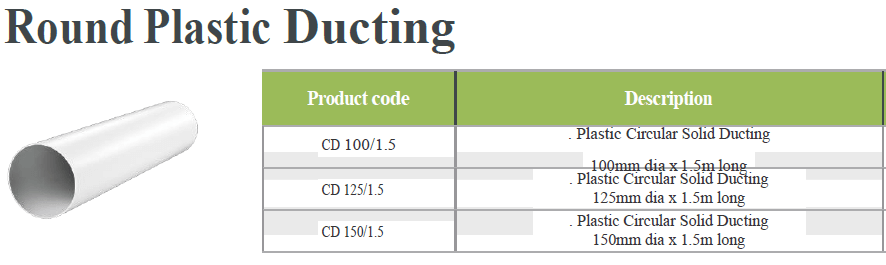 round plastic ducting
